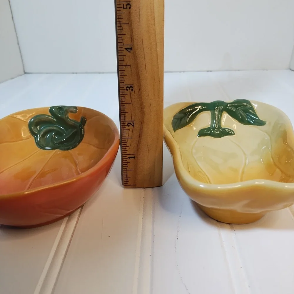 Jardin Potager‎ Ceramic Bowls Pumpkin & Yellow Pepper Set Of 2 Williams Sonoma